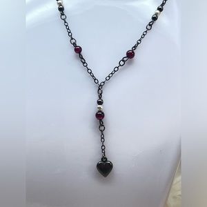 Vintage Black 925 Sterling Silver Necklace
